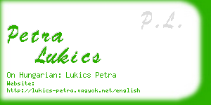 petra lukics business card